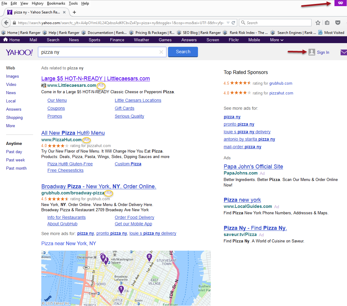 Yahoo Search in Firefox